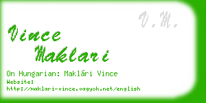 vince maklari business card